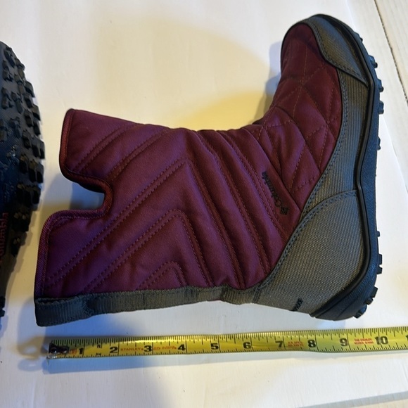 Columbia side zip up snow boots plum grey & black waterproof with pull tab sz 7 - Picture 9 of 9
